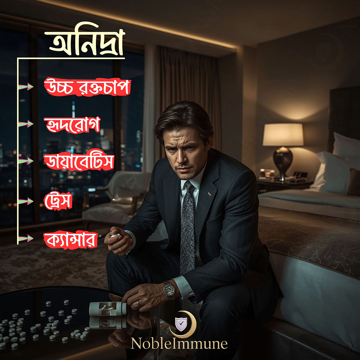 Insomnia, sleep, blood presser, Noble Immune
